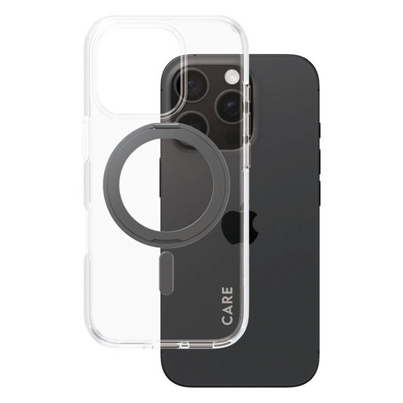 Kickstand Case with MagSafe for iPhone 16 Pro, Black, CARE