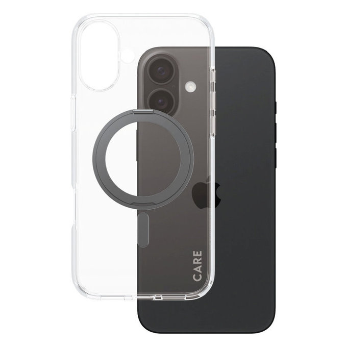 Kickstand Case with MagSafe for iPhone 16 Plus, Black, CARE