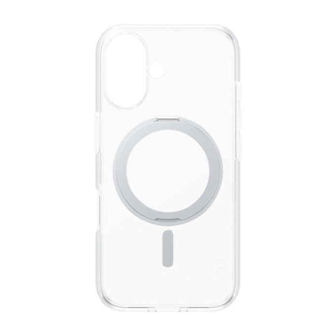 Kickstand Case with MagSafe for iPhone 16, Silver, CARE