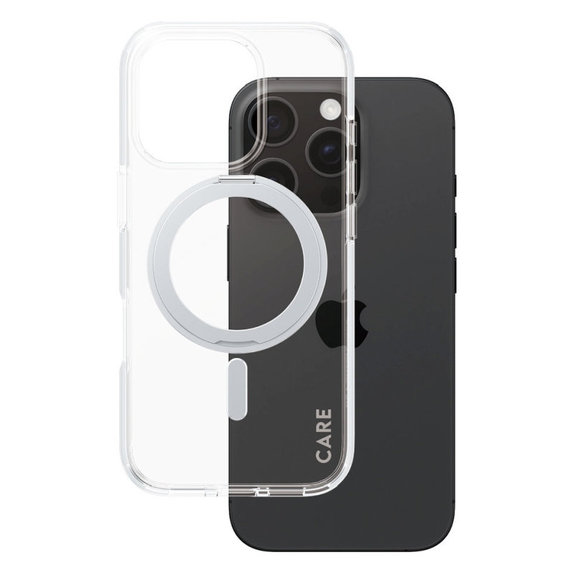 Kickstand Case with MagSafe for iPhone 16 Pro, Silver, CARE