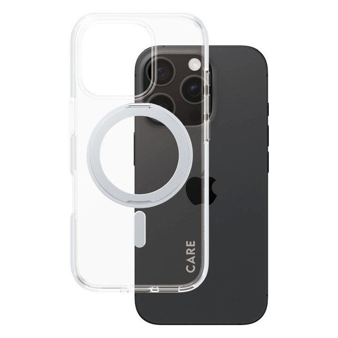 Kickstand Case with MagSafe for iPhone 16 Pro, Silver, CARE