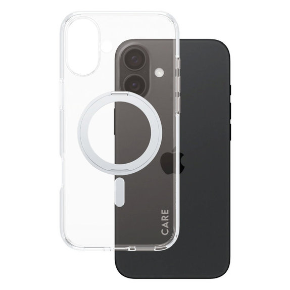 Kickstand Case with MagSafe for iPhone 16 Plus, Silver, CARE