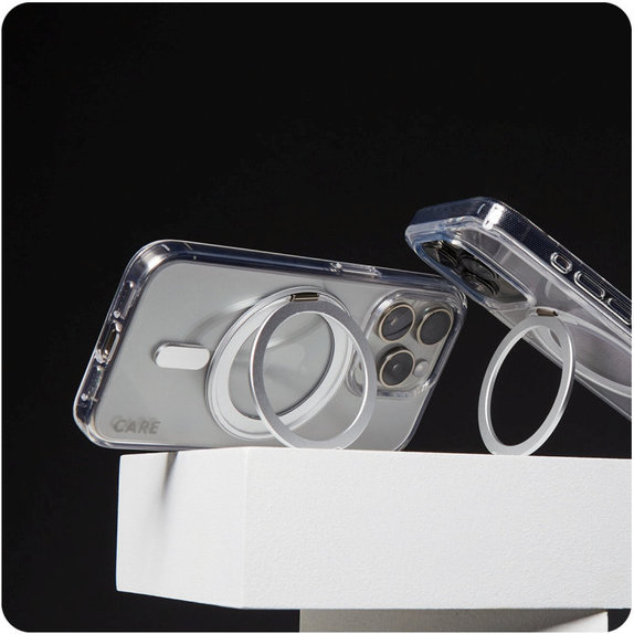 Kickstand Case with MagSafe for iPhone 16 Plus, Silver, CARE