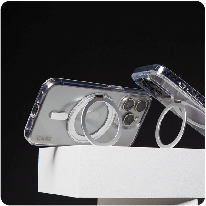 Kickstand Case with MagSafe for iPhone 16 Plus, Silver, CARE