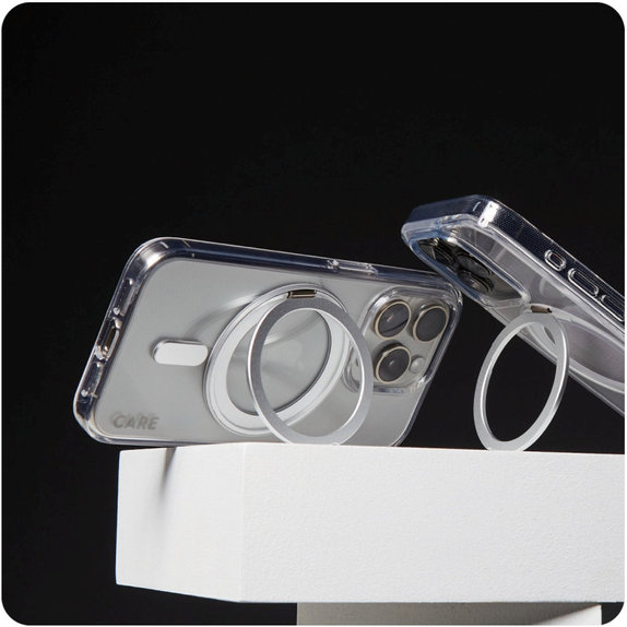 Kickstand Case with MagSafe for iPhone 16 Pro Max, Silver, CARE