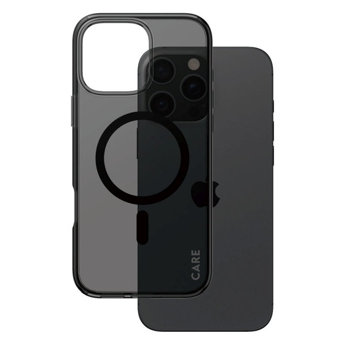 Smokey Case with MagSafe for iPhone 16 Pro Max, Black, CARE