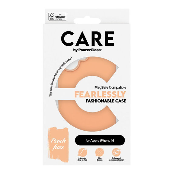 Fearlessly Case with MagSafe for iPhone 16, Peachy, CARE