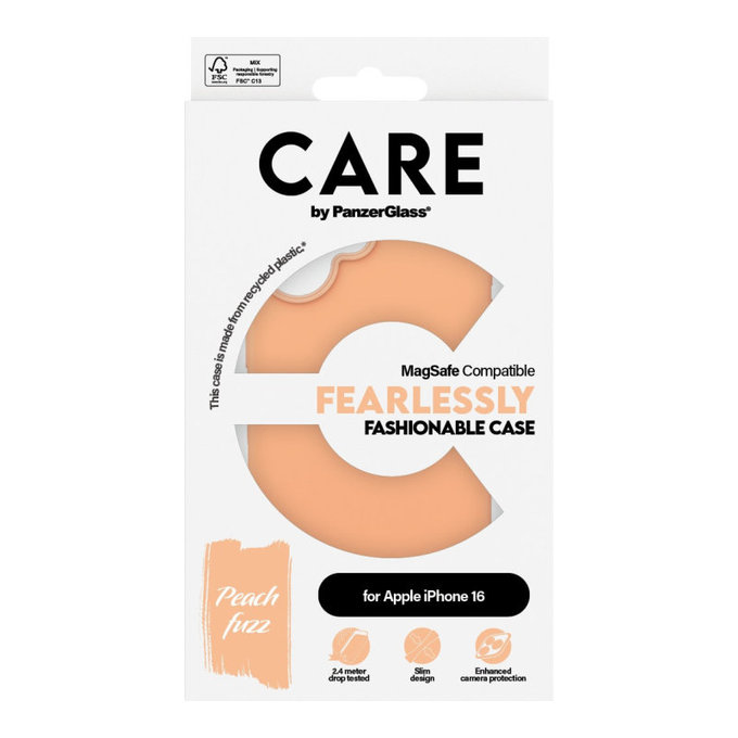 Fearlessly Case with MagSafe for iPhone 16, Peachy, CARE