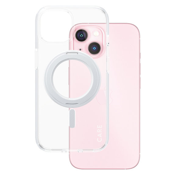 Case Kickstand with MagSAFE by PanzerGlass for iPhone 15, Silver, PanzerGlass