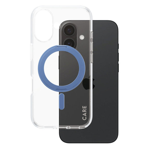 Kickstand Case with MagSafe for iPhone 16, Blue, CARE