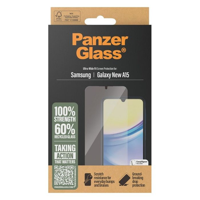 PanzerGlass - Tempered Glass UWF with aplicator for Samsung Galaxy A16 & A16 5G, transparent