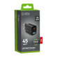 Travel Adapter LCD USB-C, GaN, 45 W PD, black, SBS