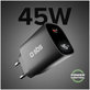 Travel Adapter LCD USB-C, GaN, 45 W PD, black, SBS