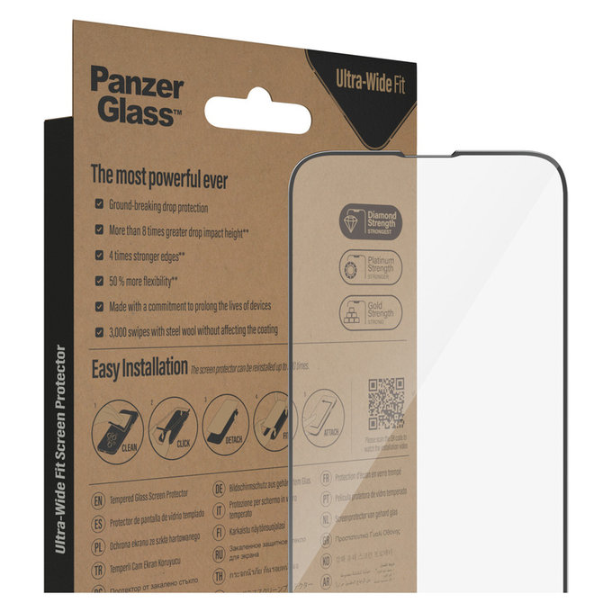 Tempered Glass UWF AB for Google Pixel 8 Pro, Black, PanzerGlass