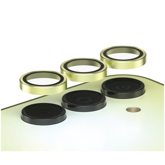Camera Lens Protector Hoops for Samsung A15/A15 5G, Yellow, PanzerGlass