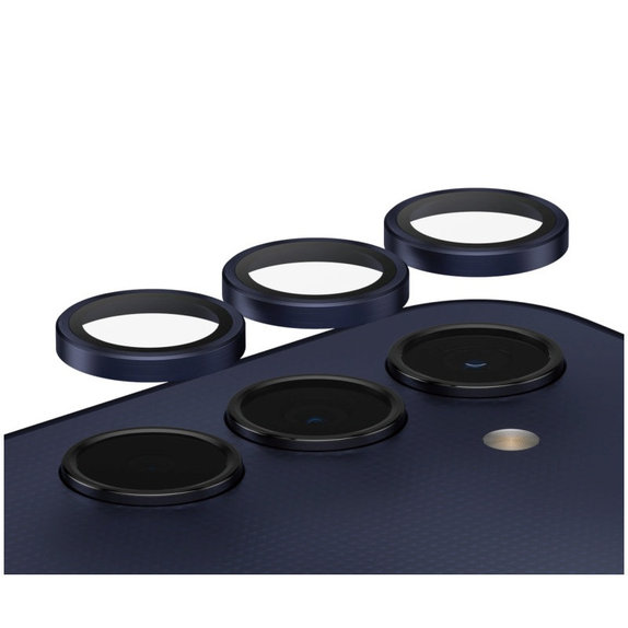 Camera Lens Protector Hoops for Samsung A25 5G, Blue/Black, PanzerGlass
