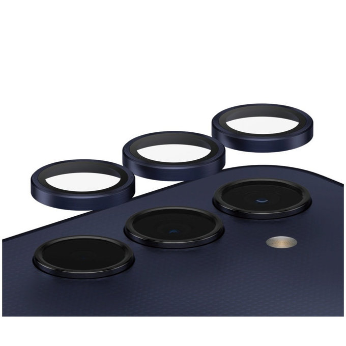 Camera Lens Protector Hoops for Samsung A25 5G, Blue/Black, PanzerGlass