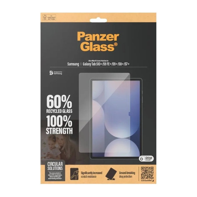 Tempered Glass UWF for Samsung Galaxy Tab S8/S9 Plus, Clear, PanzerGlass
