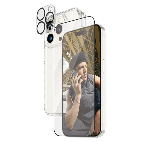 Bundle PicturePerfect + Tempered Glass UWF + Hard Case D3O for iPhone 15 Pro, PanzerGlass