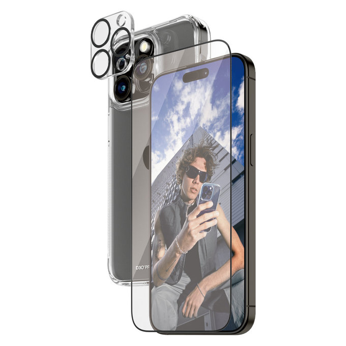 Bundle PicturePerfect + Tempered Glass UWF + Hard Case D3O for iPhone 15 Pro Max, PanzerGlass