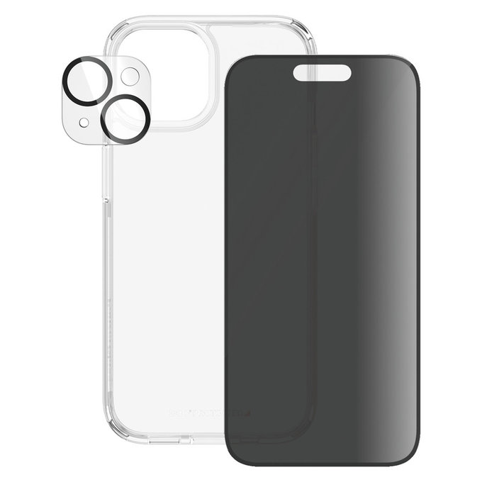 Bundle PicturePerfect + Tempered Glass UWF Privacy + Hard Case D3O for iPhone 15, PanzerGlass