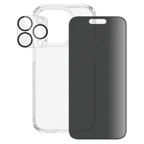 Bundle PicturePerfect + Tempered Glass UWF Privacy + Hard Case D3O for iPhone 15 Pro, PanzerGlass