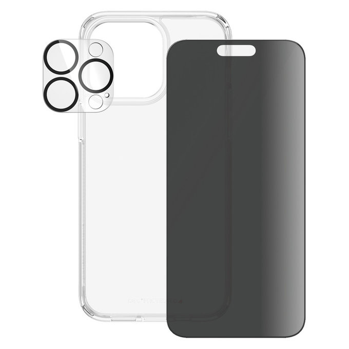 Bundle PicturePerfect + Tempered Glass UWF Privacy + Hard Case D3O for iPhone 15 Pro Max, PanzerGlass