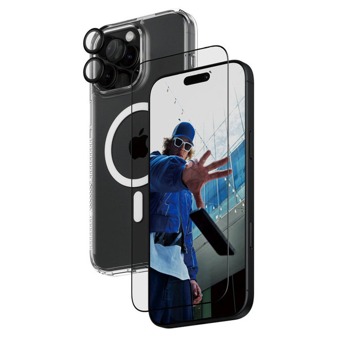 Bundle Hoops + UWF Tempered Glass + Hard Case for iPhone 16 Pro Max, PanzerGlass