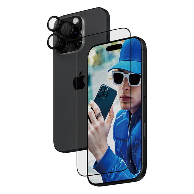 Bundle Hoops + UWF Tempered Glass for iPhone 16 Pro, PanzerGlass