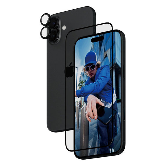 Bundle Hoops + UWF Tempered Glass for iPhone 16 Plus, PanzerGlass