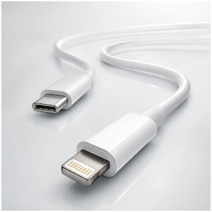 FixPremium - Cable Lightning/USB-C, 1.5m, white