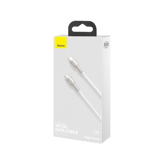 Baseus - Cable USB-C/USB-C, 1.5m, white