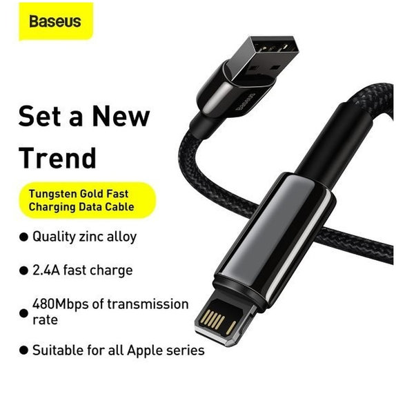 Baseus - Cable Lightning/USB, 1.5m, black