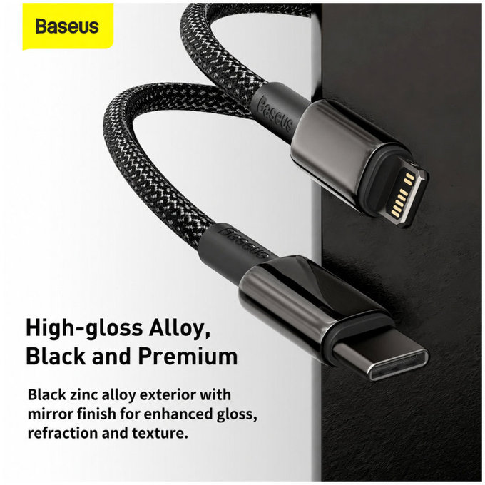 Baseus - Cable Lightning/USB-C, 1.5m, black