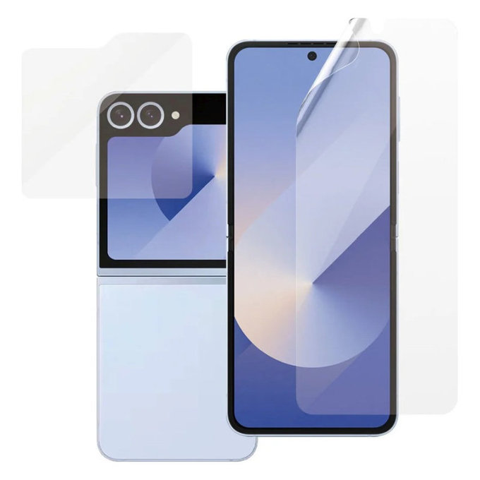 Protective Film UWF and Tempered Glass for Samsung Z Flip6, Clear, PanzerGlass