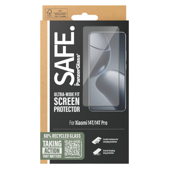 Tempered Glass UWF for Xiaomi 14T/14T Pro, Black, SAFE by PanzerGlass