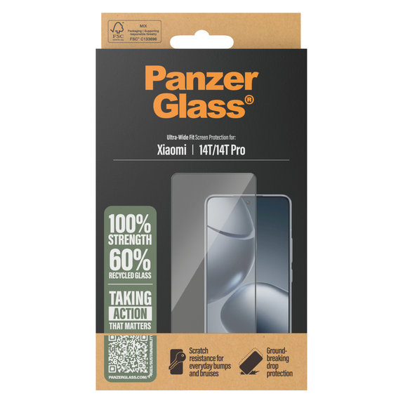 Tempered Glass UWF for Xiaomi 14T/14T Pro, Black, PanzerGlass
