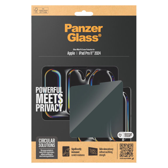 Tempered Glass UWF Privacy for iPad Pro 11'', Clear, PanzerGlass