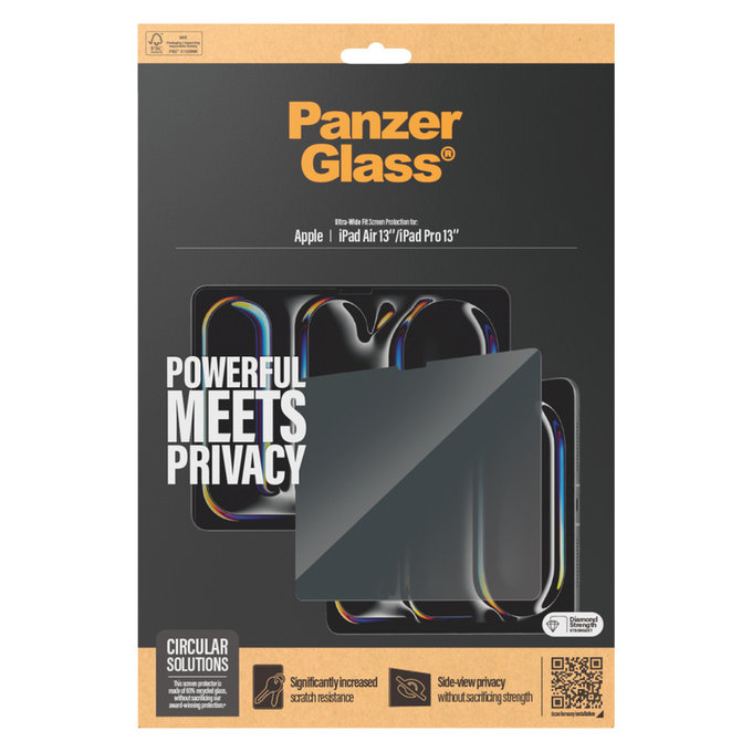Tempered Glass UWF Privacy for iPad Pro 13"/Air 13'', Clear, PanzerGlass