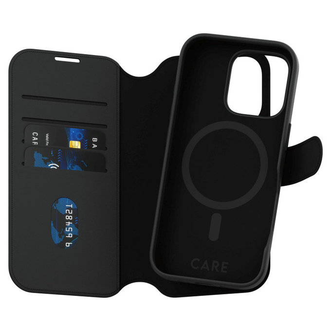 Wallet Tango Two-In-One Case with MagSafe for iPhone 16 Pro, Black, CARE
