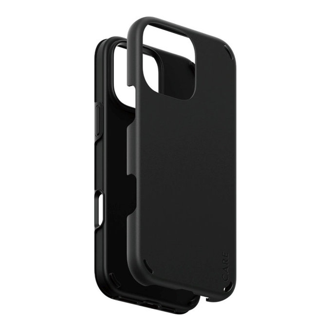 Double Defense Case for iPhone 16 Pro Max, Black, CARE