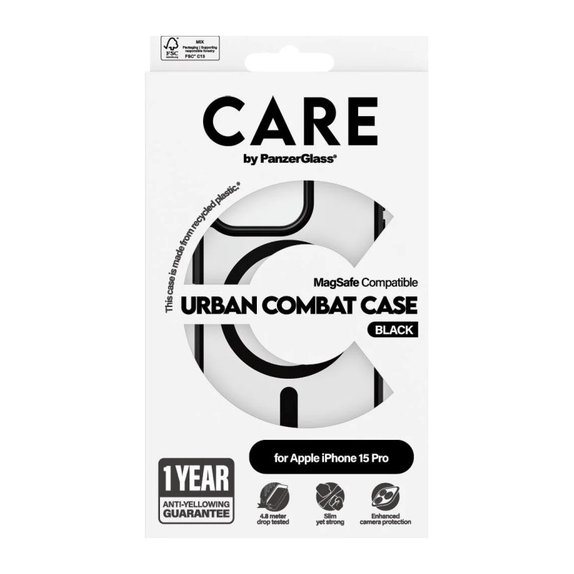 Case Urban Combat with MagSAFE by PanzerGlass for iPhone 15 Pro, Black, PanzerGlass