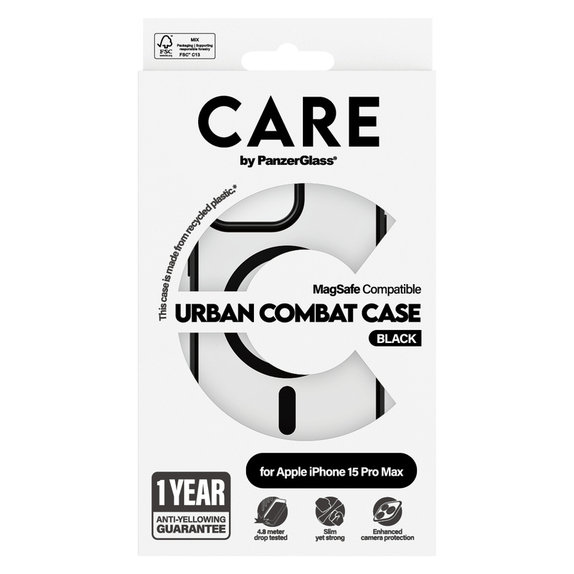 Case Urban Combat with MagSAFE by PanzerGlass for iPhone 15 Pro Max, Black, PanzerGlass
