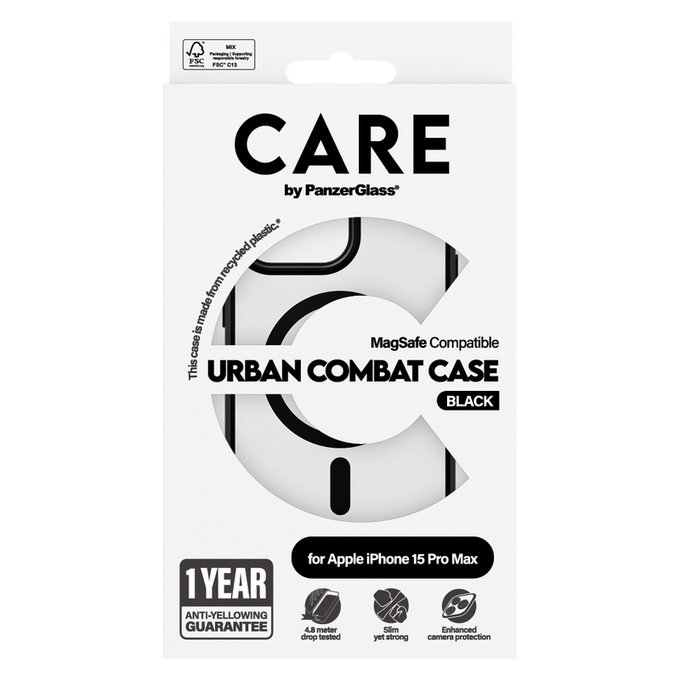 Case Urban Combat with MagSAFE by PanzerGlass for iPhone 15 Pro Max, Black, PanzerGlass