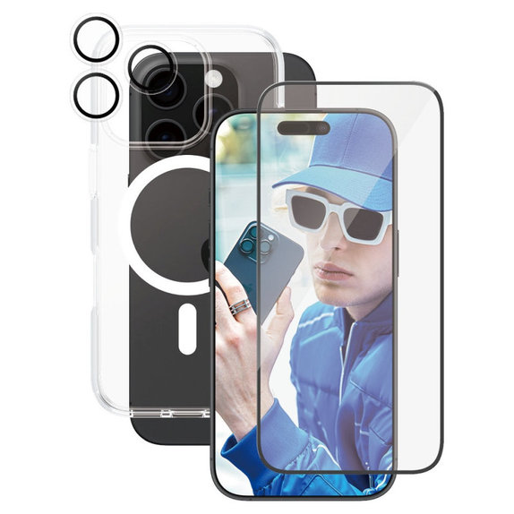 Bundle Hoops + UWF Tempered Glass + Urban Combat Case for iPhone 16 Pro, CARE