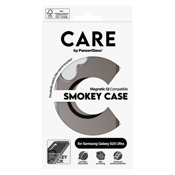 Case Smokey with Black QI for Samsung Galaxy S25 Ultra, Black, PanzerGlass