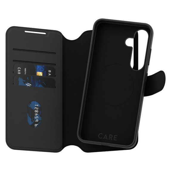 Case Wallet Tango Two-In-One with QI for Samsung Galaxy S25, Black, PanzerGlass
