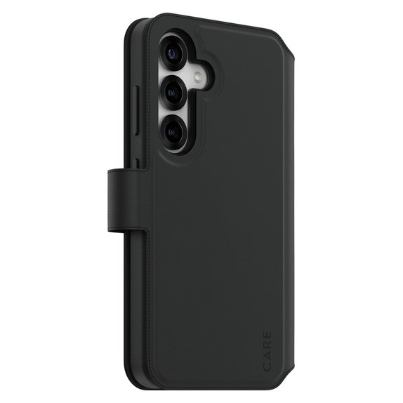 Case Wallet Tango Two-In-One with QI for Samsung Galaxy S25, Black, PanzerGlass