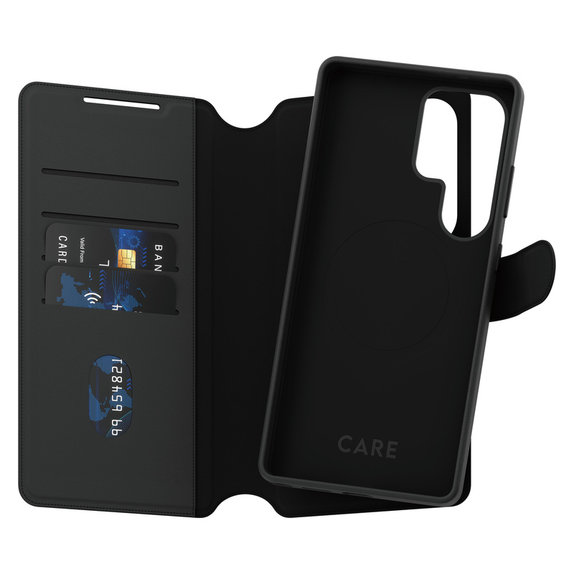Case Wallet Tango Two-In-One with QI for Samsung Galaxy S25 Ultra, Black, PanzerGlass
