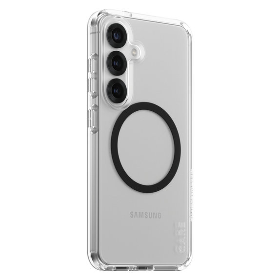 Case Urban Combat with Black QI for Samsung Galaxy S25, Transparent, PanzerGlass